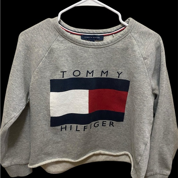 Tommy Hilfiger Medium size Gray Crop Top with Logo - Picture 2 of 6